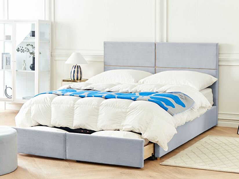 Bračni krevet 180 cm Vissarion (siva) (s podnicom i prostorom za odlaganje)