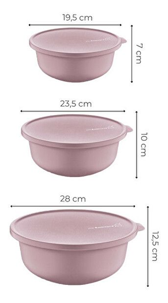 Set posuda za pohranu hrane (3 kom.) Yzop S (ružičasta)