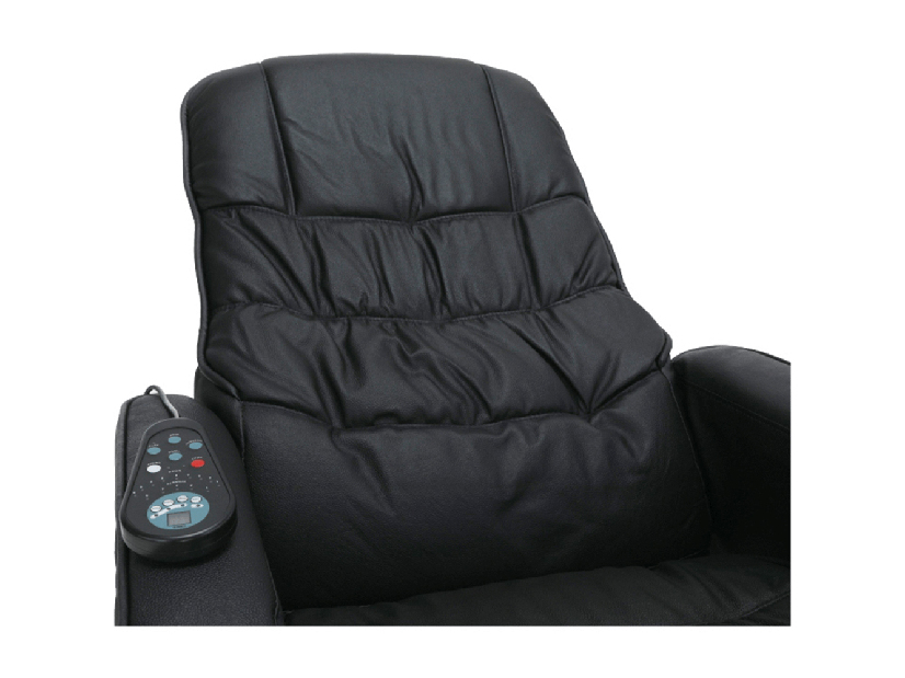 Masažna fotelja Amnel (ekokoža crna + trešnja) 