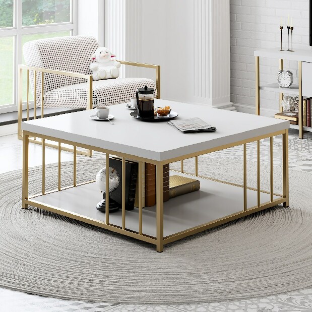 Stolić za kavu Zen (bijela + zlatna)