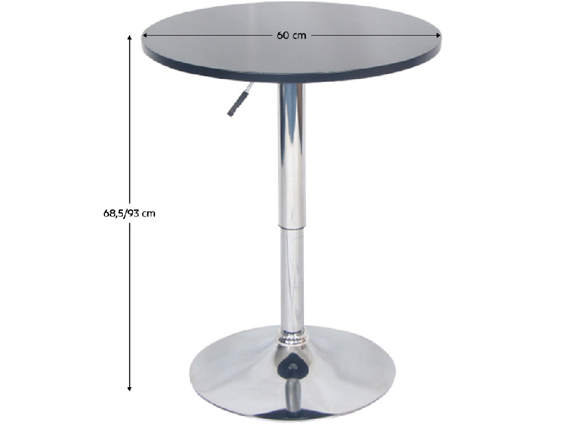 Barski stol podesive visine Biria (crna + krom) 