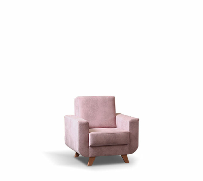 Fotelja Albertine (ružičasto-siva)