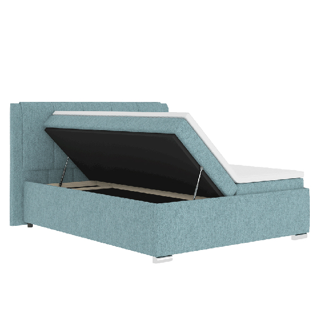 Bračni krevet Boxspring 160 cm Larienna (mentol) (s madracem i prostorom za odlaganje)