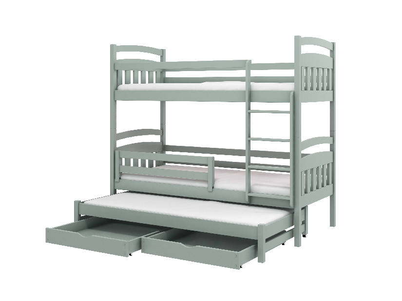 Dječji krevet 90 x 190 cm ANIE (s podnicom i prostorom za odlaganje) (grafit)