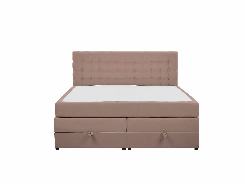 Kontinentalni krevet 160 cm MAGNEZ (smeđa) (s madracem i prostorom za odlaganje)