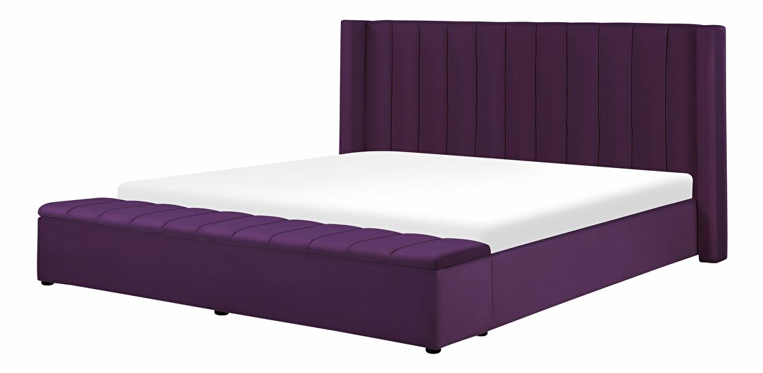 Bračni krevet 180 cm NAIROBI (ljubičasta) (s podnicom i prostorom za odlaganje)