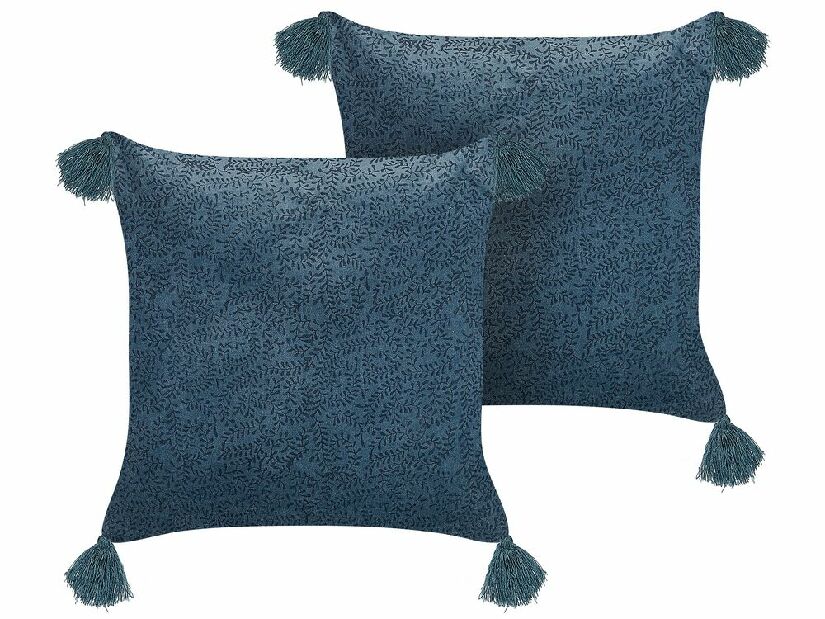 Set 2 ukrasna jastuka 45 x 45 cm Setar (plava)