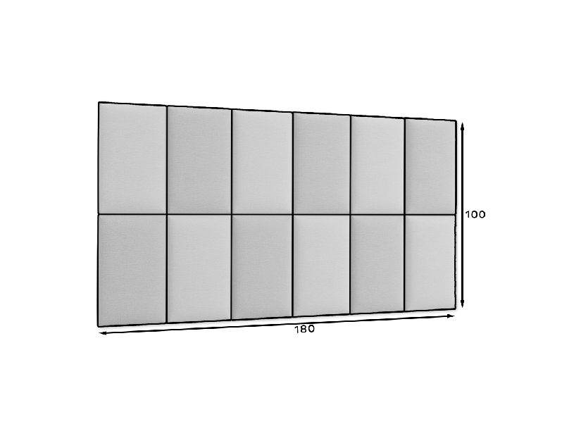 Set 12 tapeciranih panela Quadra 180x100 cm (boja senfa + svijetlosiva)
