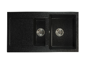 Kuhinjski sudoper Altava (crna + tekstura) (sa 2 otvora za bateriju) (L)