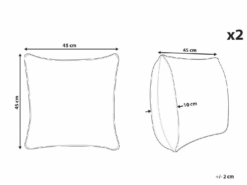 Set 2 ukrasna jastuka 45 x 45 cm Shad (bijela)