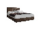 Bračni krevet  Boxspring 140 cm Porto (tamnosmeđa) (s madracem i prostorom za odlaganje)