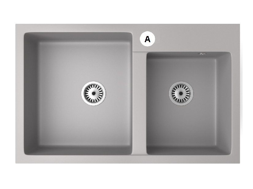 Kuhinjski sudoper Hakkon (crna + tekstura) (s 1 otvorom za bateriju)