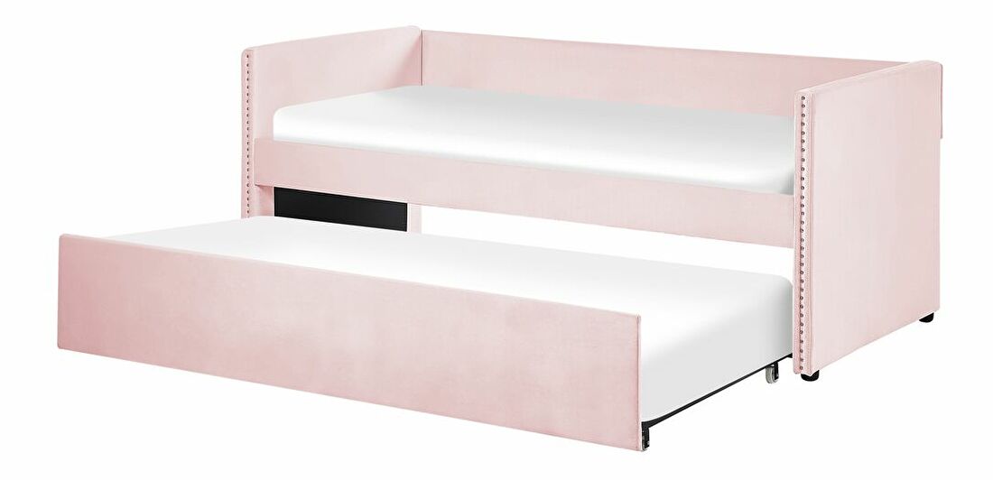 Jednostruki krevet 200 x 90 cm Tish (ružičasta) (s podnicom)
