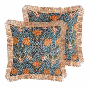 Set ukrasnih jastuka (2 kom.) 45 x 45 cm Miranda (plava + narančasta)