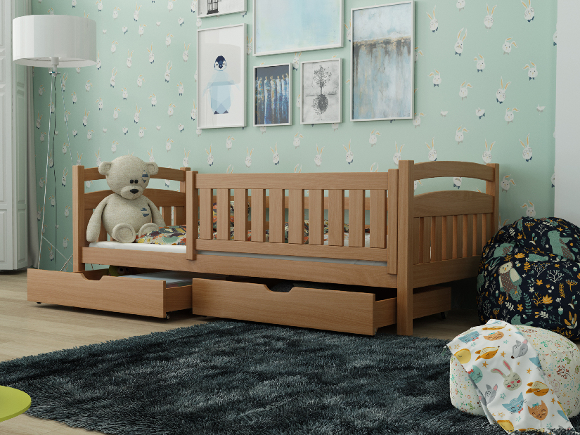 Dječji krevet 90 x 190 cm Tarra (s podnicom i prostorom za odlaganje) (bukva)