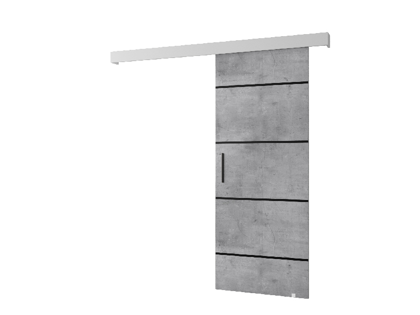 Klizna vrata 90 cm Sharlene IV (beton + bijela mat + crna)