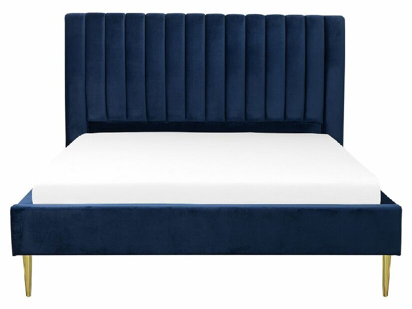 Bračni krevet 160 cm MASALA (s podnicom) (plava)