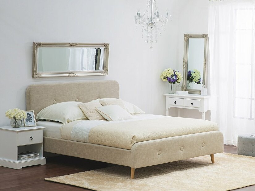 Bračni krevet 180 cm ROME (s podnicom) (bež)