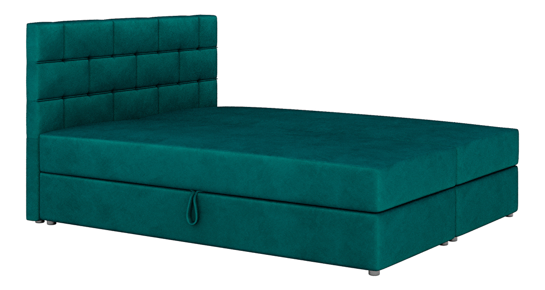 Bračni krevet Boxspring 140x200 cm Waller (s podnicom i madracem) (zelena)