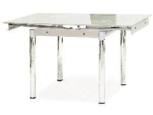 Blagovaonski stol na razvlačenje 80-131 cm Gerardo (bijela + krom) (za 4 do 6 osoba)