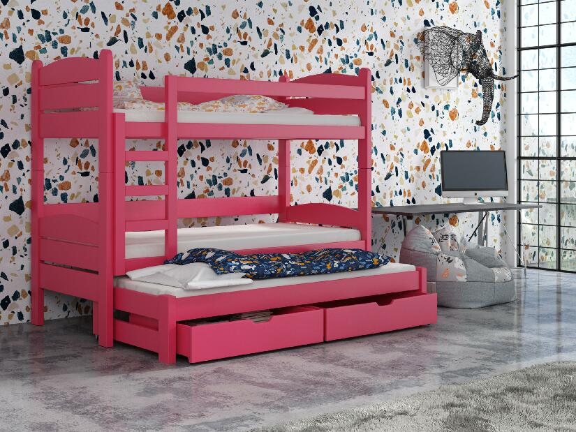 Dječji krevet na kat 90 cm Celsa (ružičasta) 