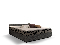 Bračni krevet  Boxspring 140 cm Ceren (uzorak + tamnosiva) (s madracem i prostorom za odlaganje)