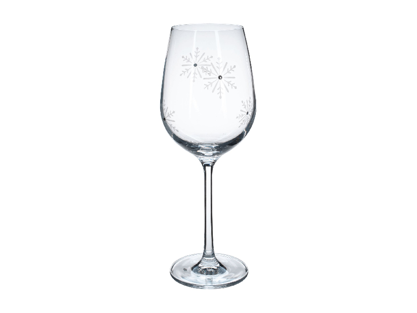 Set 4 čaša za vino s kristalima 450ml Snouflek