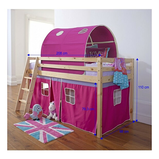 Krevet na kat 90 cm Infinity (ružičasta) (S podnicom) *rasprodaja