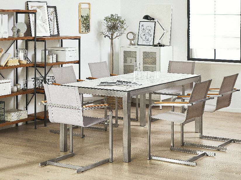 Vrtni stol GROSSO (siva + srebrna) (za 8 osoba)