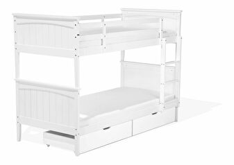 Krevet na kat  90 cm RADIN (bijela) (s podnicom i prostorom za odlaganje)