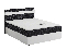 Bračni krevet Boxspring 160x200 cm Mimosa (s podnicom i madracem) (bijela + crna)