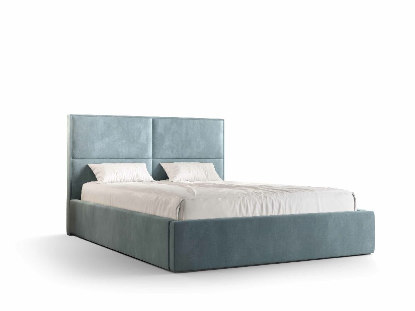 Bračni krevet 160 cm Alfonso (plava) (s podnicom i prostorom za odlaganje)