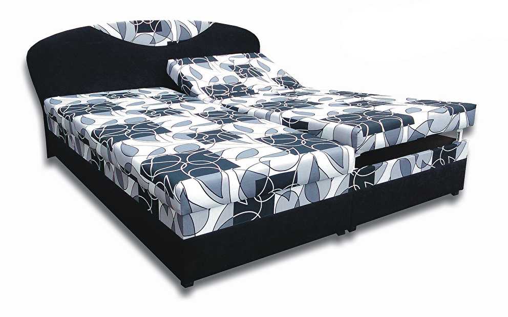 Bračni krevet 180 cm Island 6 (s pjenastim madracima) (crna + raznobojna) *rasprodaja