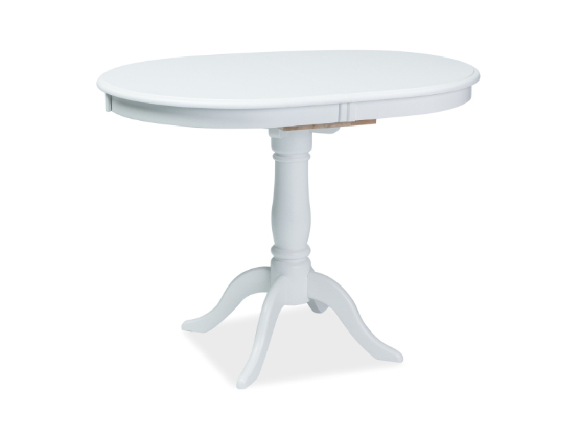Blagovaonski stol na razvlačenje 100-129 cm Dani (bijela + bijela) (za 4 do 6 osoba)
