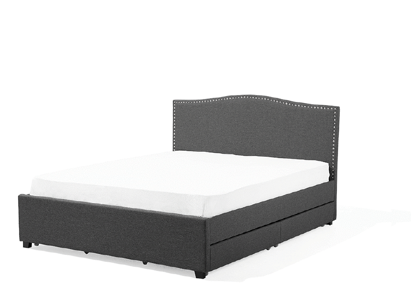 Bračni krevet 180 cm MONTHY (s podnicom, prostorom za odlaganje i LED rasvjetom) (siva)