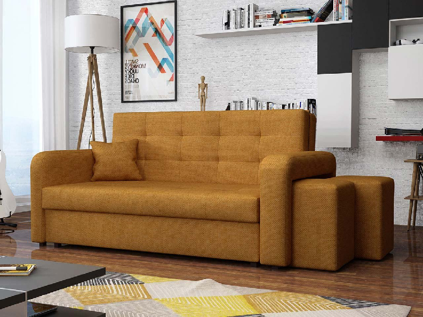 Sofa s tabureima III Candy (narančasta)