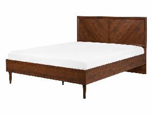 Bračni krevet 140 cm MILLET (s podnicom) (tamno drvo)