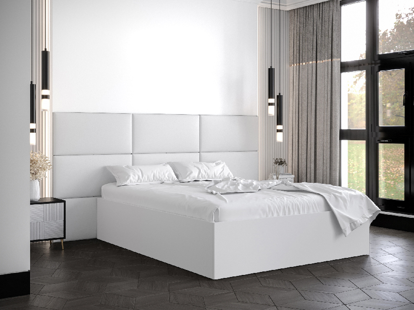Bračni krevet s tapeciranim uzglavljem 160 cm Brittany 2 (bijela mat + bijela) (s podnicom)