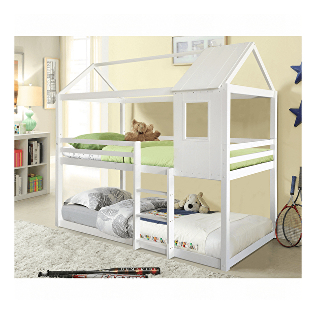 Dječji krevet na kat 90 cm Atrinia (bijela) (s podnicom) *outlet moguća oštećenja
