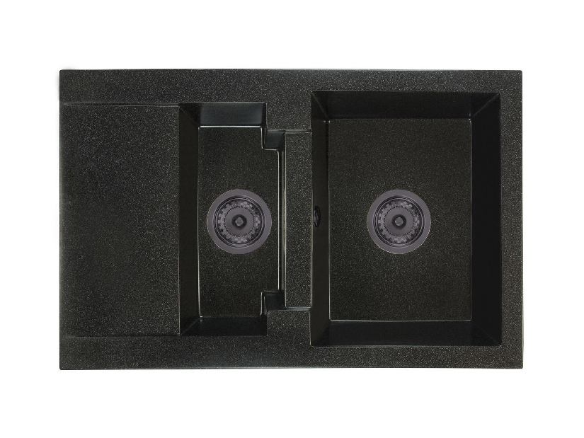 Kuhinjski sudoper Dortuna (crna + tekstura) (s 1 otvorom za bateriju) (L)