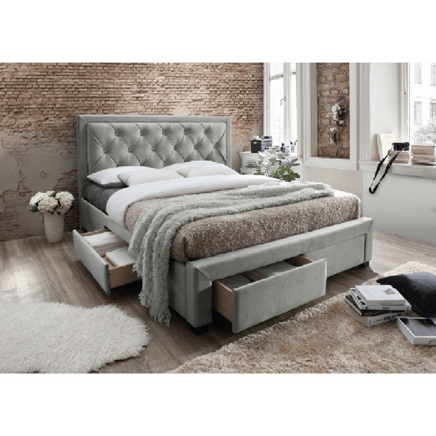 Bračni krevet 180 cm Orford (S podnicom) (sivosmeđa) 