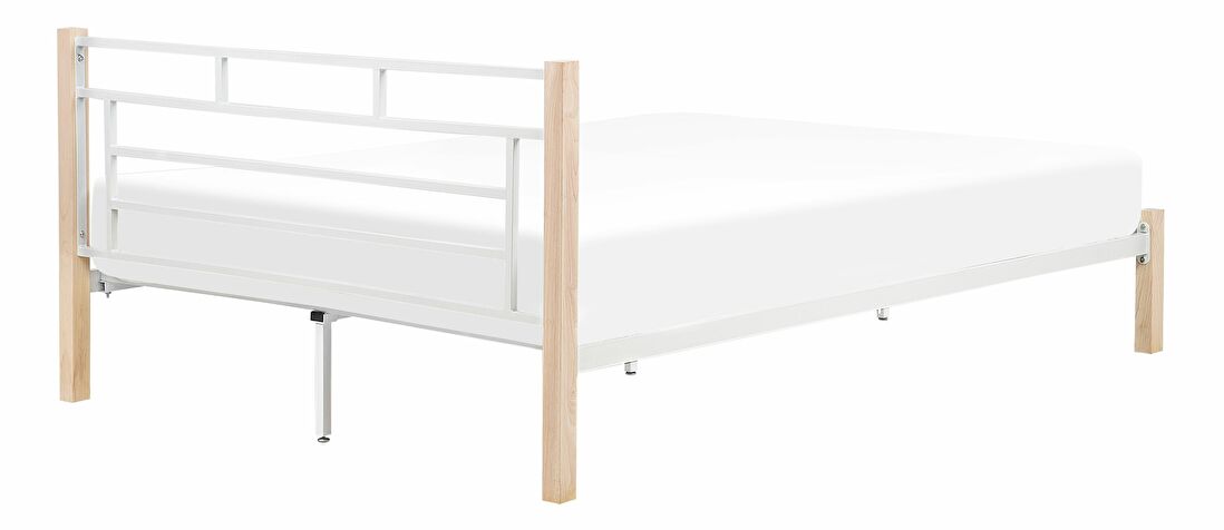 Bračni krevet 180 cm GARRONE (s podnicom) (bijela)