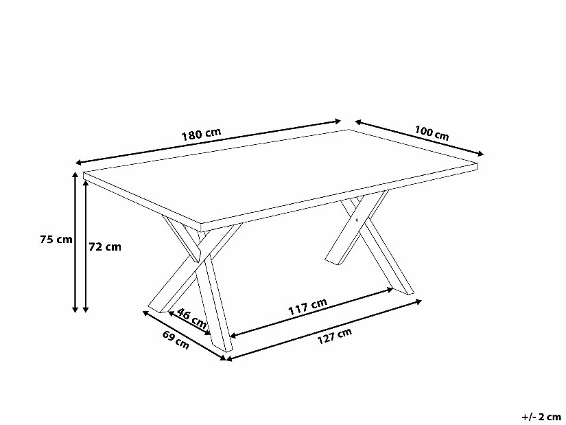 Blagovaonski stol Lupla (za 8 osoba) (crna)