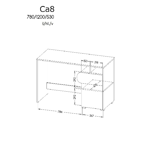 Pisaći stol tip CA8 Caryl (svijetli grafit + bijela sjajna + hrast Nash)