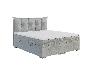 Bračni krevet Boxspring 140 cm Mirage (svijetlo siva) (s madracem i prostorom za odlaganje)