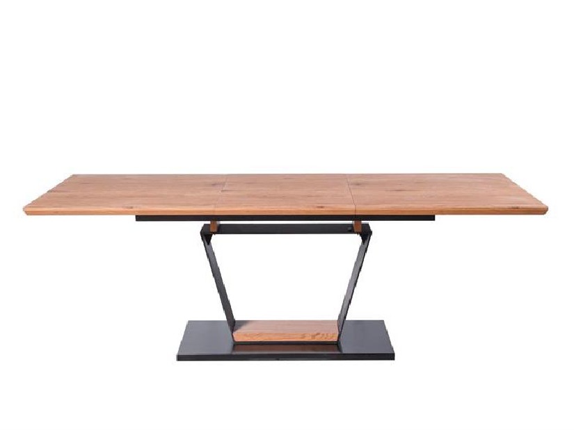 Blagovaonski stol na razvlačenje 160-220 cm Urbin (hrast zlatni + crna) (za 6 do 8 osoba)