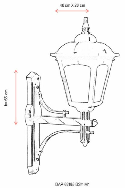 Vanjska zidna svjetiljka Betsy (crna)