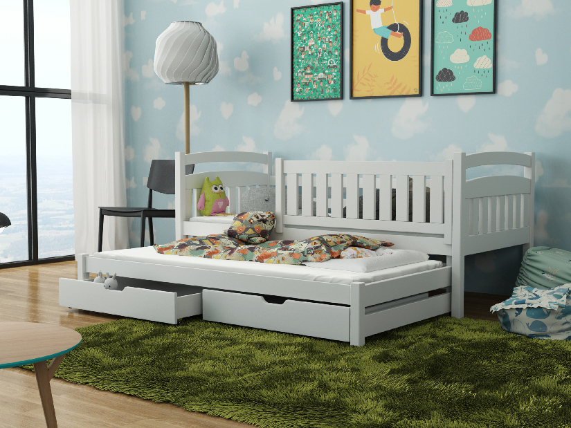 Dječji krevet 90 x 200 cm GLYNDA (s podnicom i prostorom za odlaganje) (bijela) *rasprodaja