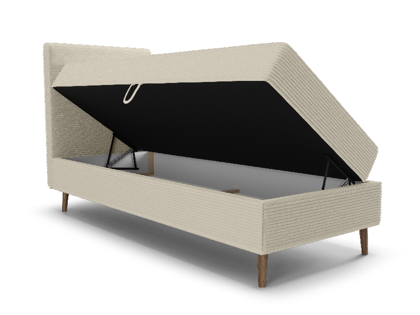 Jednostruki krevet 90 cm Napoli Comfort (krem) (s podnicom, s prostorom za odlaganje)