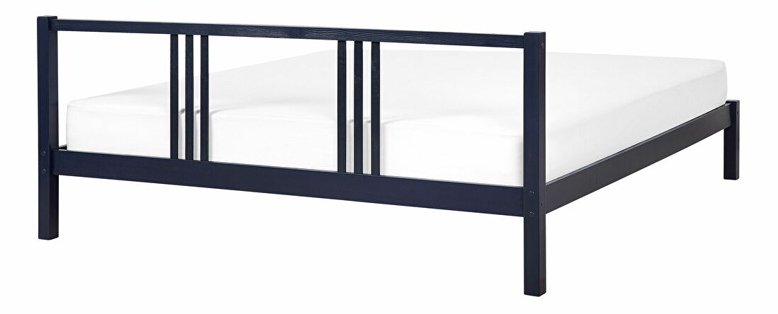 Bračni krevet 180 cm VALLES (s podnicom) (plava)